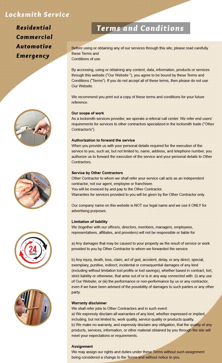 Fort Lee Locksmith Service, Fort Lee, NJ 201-620-6498 - Terms-and-Condition